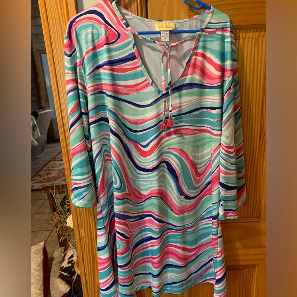 LIKE NEW Viv & Lou Swim suit Cover-up*BEAUTIFUL* SZ L/XL LN